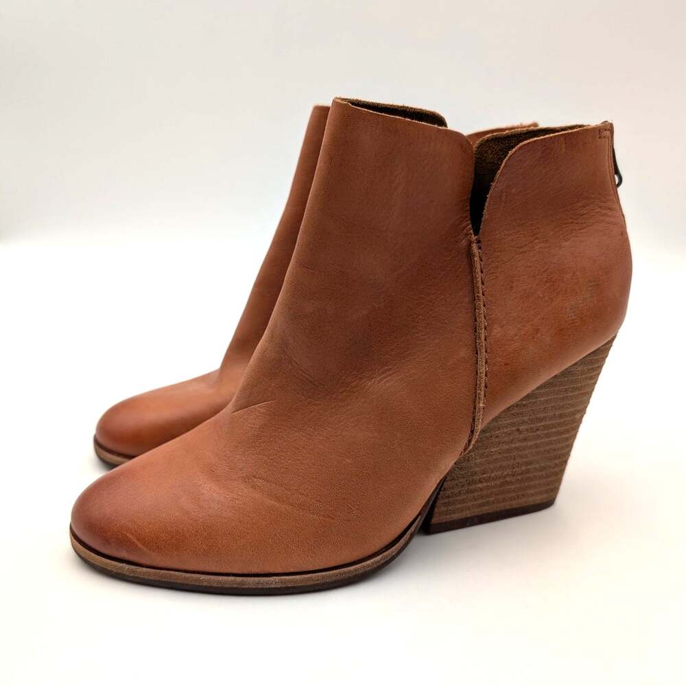 Kork-Ease Chandra Ankle Bootie Back Zip Women's Orange Ginger Size US9M EU39.5